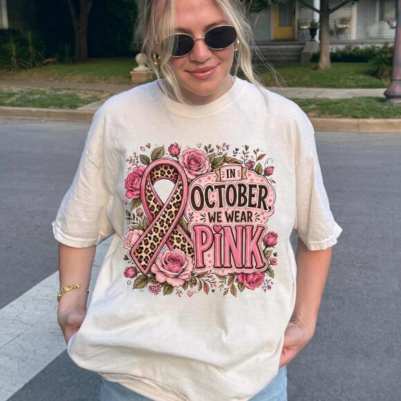 Other - In October We Wear T-Shirt  Awareness Pumpkin Floral